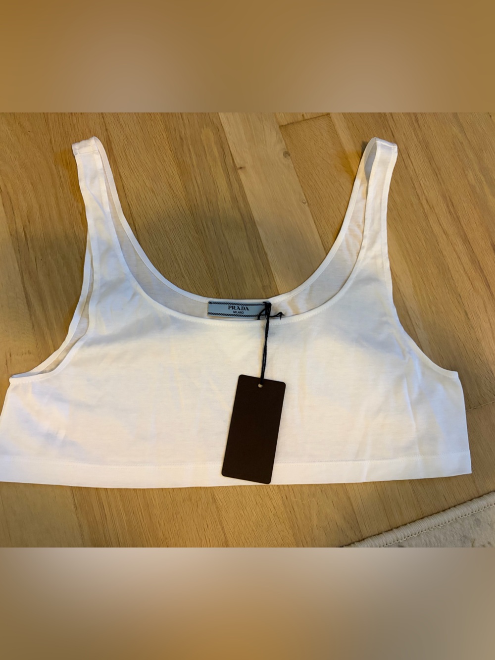 Prada White Crop Tank Top